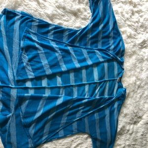 Light blue and blue striped cardigan